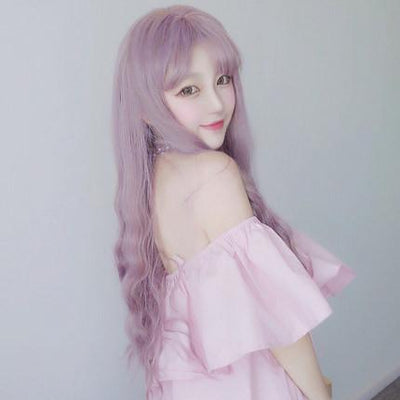 Harajuku Light Purple Long Wave Wig SD00658