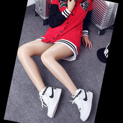 Korean Black/Red Long Baseball Jacket SD01334