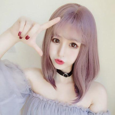 Harajuku Gradient Brown Purple Short Wig SD00709