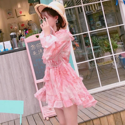 Summer sweet pink floral dress SD00930