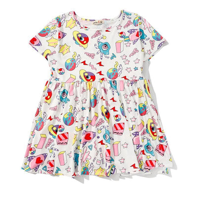 Kawaii Printed Alien UFO Dress SD02551