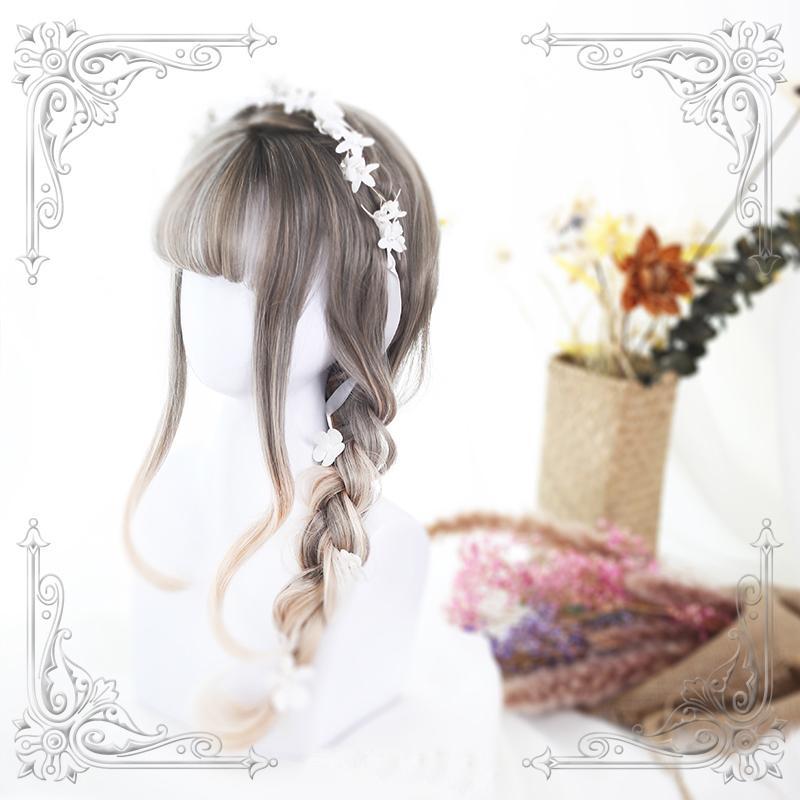 Harajuku lolita grey blond long wig SD01050