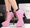 High Heel Cross Strap Martin Boots High Heel Shoes SD01953