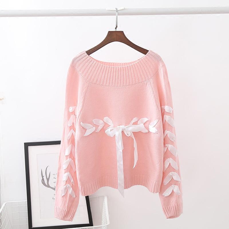 Cute Lase Bow Pullover Sweater SD02034