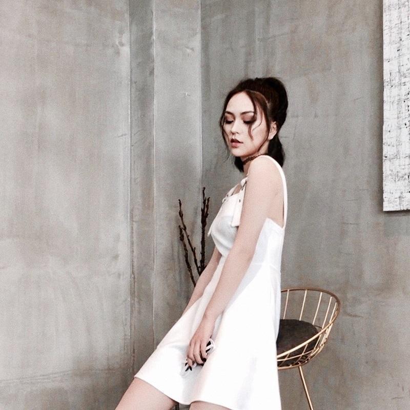 Black/White Heart Buckle Strap Shoulderless Dress SD00592