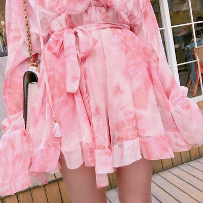 Summer sweet pink floral dress SD00930