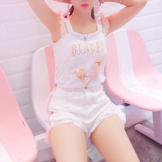 Korean Summer White Ice Cream Top SD01733