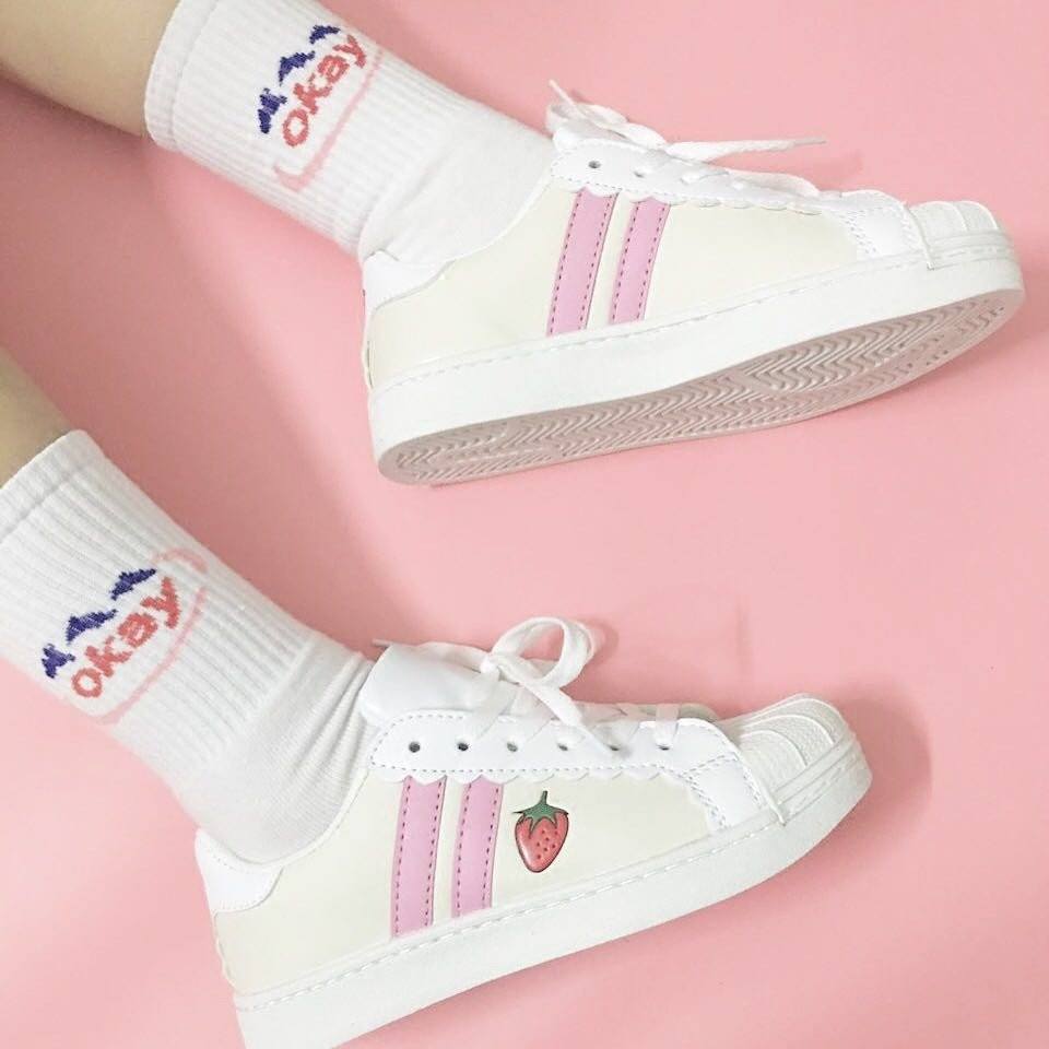 Pink Strawberry Sneakers Shoes SD00616