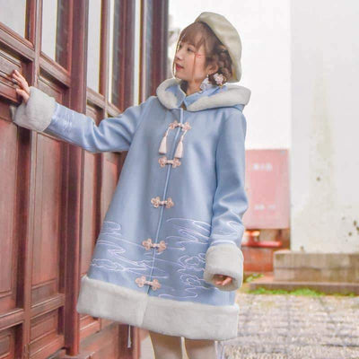 Warm winter woolen peach blossom ancient coat SD01132
