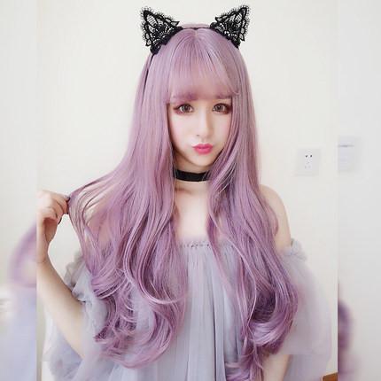 Harajuku Wave Long Purple Wig SD00636