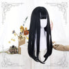 Japanese Harajuku Lolita Black Long Straight Wig SD02303