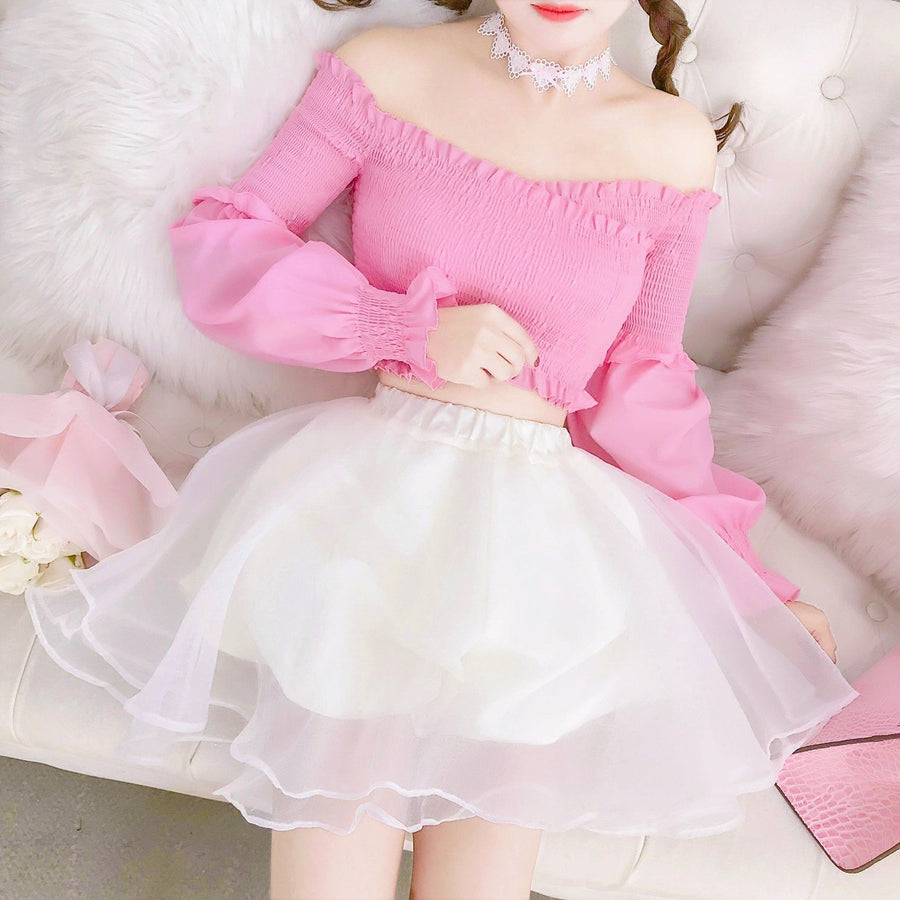 Korean Summer Tutu White Skirt SD02198