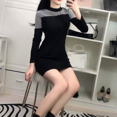 Korean Sexy Autumn Winter Slim Dress SD01287