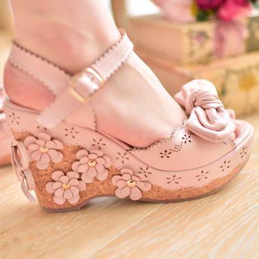 Flower Bow Strap High-Heeled Shoes SD00058