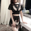 Chinese Cheongsam Style Bird Sakura Flowers Two Piece Set Top/Skirt SD01988