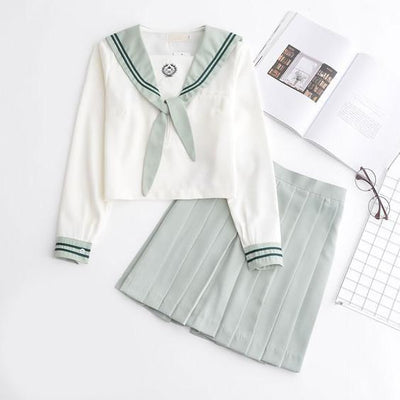 Mint Green Short/Long Sleeve School Uniform SD00107