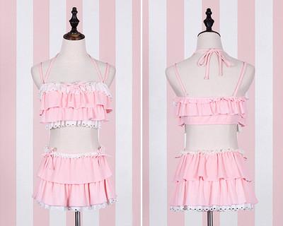 Japanese Cute Pink/Black Summer 2 piece Swimsuit (swim suit) SD02358