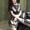 Chinese Cheongsam Style Bird Sakura Flowers Two Piece Set Top/Skirt SD01988