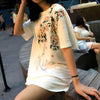 Blossom Cherry White Stork Embroidered T-shirt SD00502