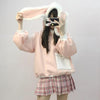 Pink Fluffy Bunny Ears Hoodie Sweater SD00235