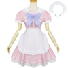 Japanese pink and white bow tie maid dress SD00877