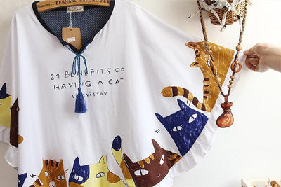 Japanese 21 Benefits Of Having a Cat Shirt SD01689