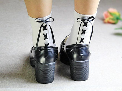 Cute Cross Bow Tie Short Socks SD01958