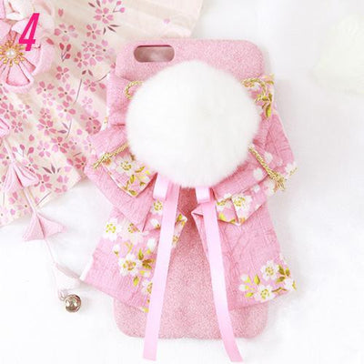 Cute Kimono Bow Fur Ball Phone Case SD00739