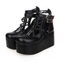 Lolita Black Straps High Platform Boots Shoes SD00115