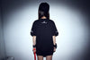 Korean Black loose embroidery T-shirt SD01340