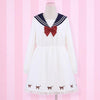 Japanese Harajuku Style Sailor Cute Cat Print Dress SD00876