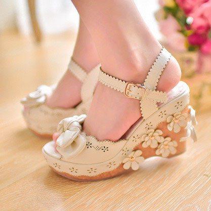 Flower Bow Strap High-Heeled Shoes SD00058