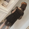 Korean summer fashion black organza star dress SD02451