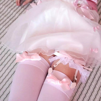 Sexy Lace Bow Garter Clip Leg Collar SD01917