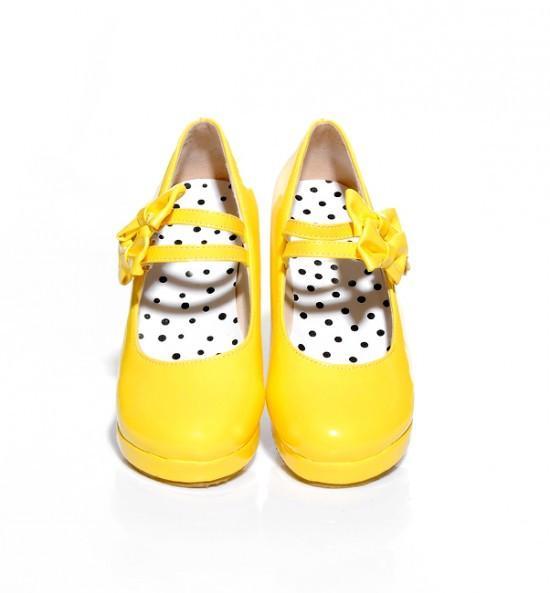 Harajuku Japanese Cute 2 Strap Bow Short Platform Heel Shoes SD01998
