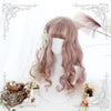 Harajukiu lolita grey powder gradient beige long wig SD01045