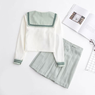 Mint Green Short/Long Sleeve School Uniform SD00107