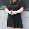 Black Polo Heart Embroidered Dress SD00384