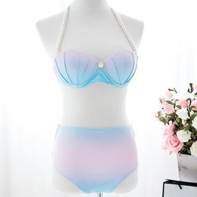 Pastel Mermaid Sea Shell (seashell) Bikini 2 Piece Swimsuit (swim suit) SD00630