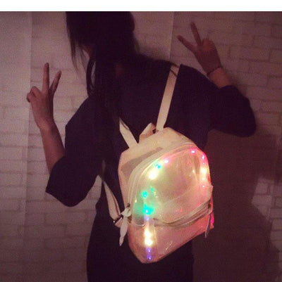 Harajuku Led Lights Transparent Backpack SD01670