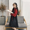 Lolita Black Ruffle Button Dres Red Blouse Set SD00407