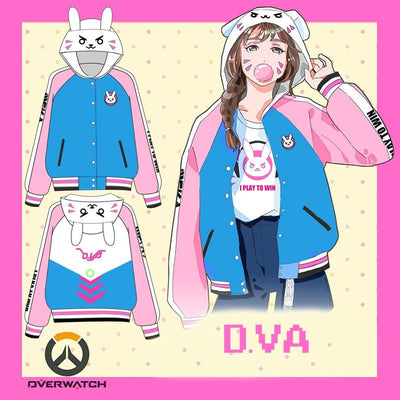 Overwatch D.VA DVA Bunny Hoodie Baseball Jacket SD01462