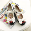 Harajuku Japanese Strawberry Bow Lace Short Heel Shoes SD01996