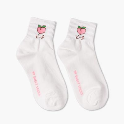 Japanese  5-pair cute fruit embroidered socks SD00679