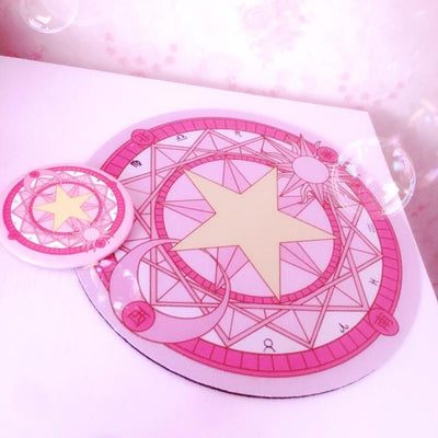 Cardcaptor Sakura Black Square and Pink Round Mouse Pads SD01685