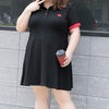 Black Polo Heart Embroidered Dress SD00384