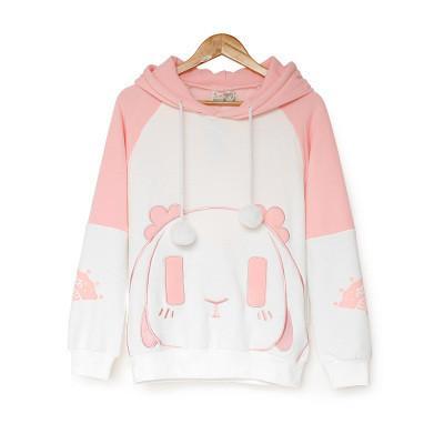 Cute Animal Faced Long-sleeved Loose Hooded Animal Eared Sweater SD01866