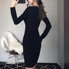 Korean Autumn Winter Button Slim Dress SD01288