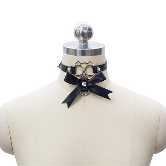 Harajuku Japanese Cat Face Bowknot Collar Choker SD02094