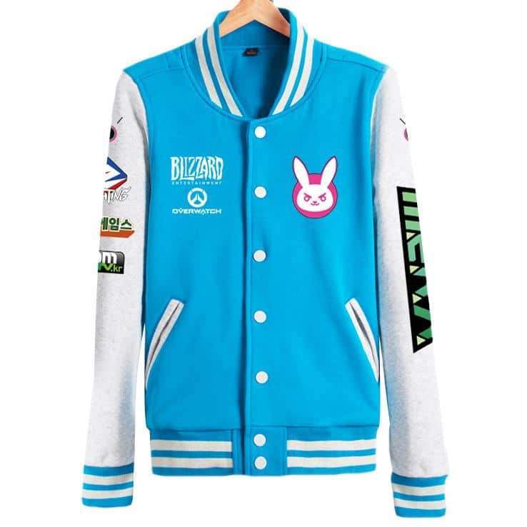 Overwatch D.VA DVA Blue/White Bunny Baseball Jacket SD02117